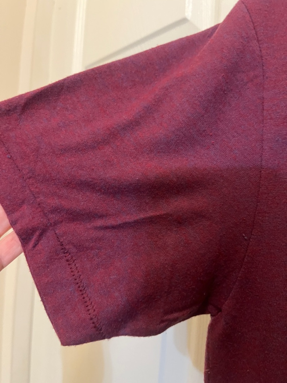 American Apparel Deep Burgundy V-Neck Short Sleeve Tee - Picture 4 of 6